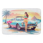 Meisje met auto en droom natuur badmat (Voorkant)