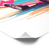 Meisje met auto en droom natuur foto afdruk (Hoek)