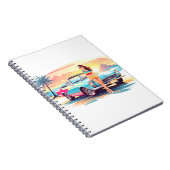 Meisje met auto en droom natuur notitieboek (Rechterzijde)