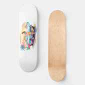 Meisje met auto en droom natuur persoonlijk skateboard (Voorkant)