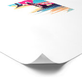 Meisje met auto en droom natuur poster (Hoek)