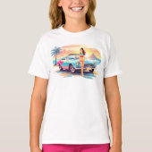 Meisje met auto en droom natuur t-shirt (Voorkant)