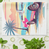 Meisje met auto en droom natuur theedoek (Gevouwen)