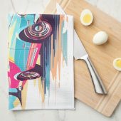 Meisje met auto en droom natuur theedoek (Quarter Fold)