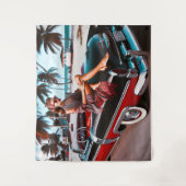 Meisje met auto wandkleed (Voorkant)