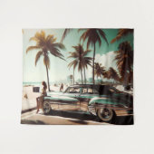 Meisje met auto wandkleed (Voorkant (horizontaal))