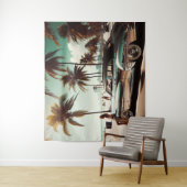 Meisje met auto wandkleed (In situ)