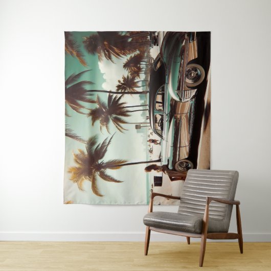 Meisje met auto wandkleed (In situ)