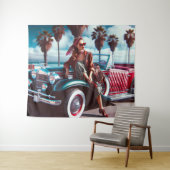 Meisje met auto wandkleed (In Situ (horizontaal))