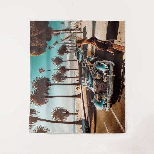 Meisje met auto wandkleed (Voorkant)