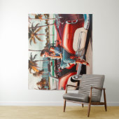 Meisje met auto wandkleed (In situ)