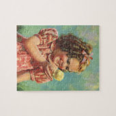 meisje met Baby Chick, blij kind glimlachend Legpuzzel (Horizontaal)