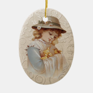 Meisje met Baby Eucks Keramisch Ornament