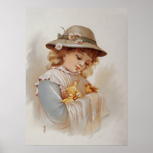 Meisje met Baby Eucks Poster (Voorkant)