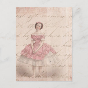 meisje met Ballerina in een roze Tutu Briefkaart