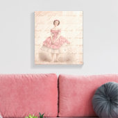  meisje met Ballerina in een roze Tutu Canvas Afdruk (Insitu (Woonkamer))