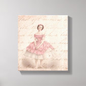  meisje met Ballerina in een roze Tutu Canvas Afdruk (Voorkant)