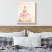  meisje met Ballerina in een roze Tutu Canvas Afdruk (Insitu (Slaapkamer))