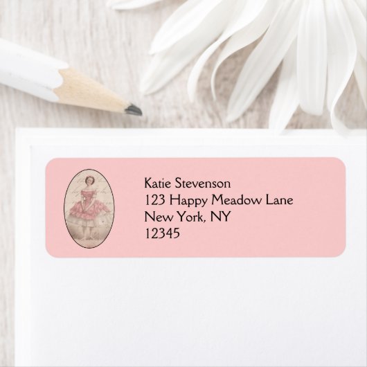  meisje met Ballerina in een roze Tutu Etiket (Insitu)