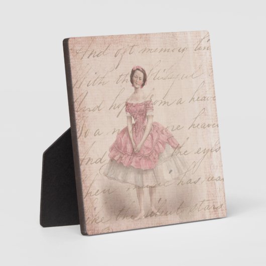  meisje met Ballerina in een roze Tutu Fotoplaat (Voorkant)