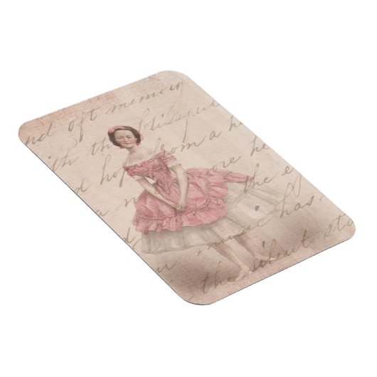  meisje met Ballerina in een roze Tutu Magneet (Rechterzijde)