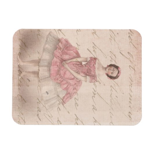  meisje met Ballerina in een roze Tutu Magneet (Horizontaal)