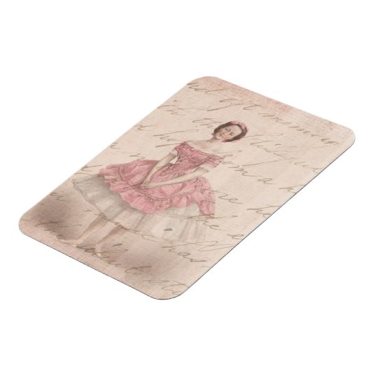  meisje met Ballerina in een roze Tutu Magneet (Linkerzijde)