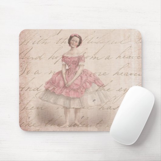 meisje met Ballerina in een roze Tutu Muismat (Met muis)