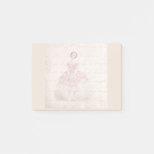  meisje met Ballerina in een roze Tutu Post-it® Notes (Voorkant)
