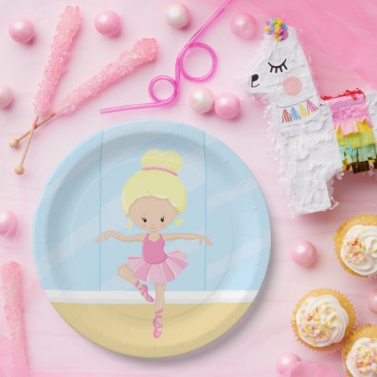 meisje met Ballerina Papieren Bordje (Feest)