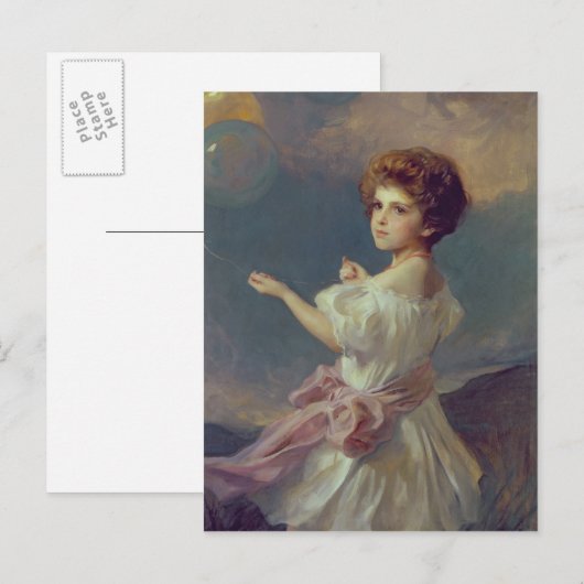 Meisje met ballonnen briefkaart (Voorkant / Achterkant)