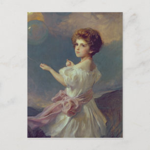 Meisje met ballonnen briefkaart