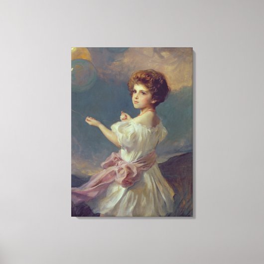 Meisje met ballonnen canvas afdruk (Voorkant)