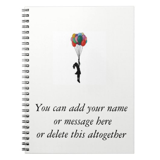 Meisje met ballonnen notebook notitieboek (Voorkant)