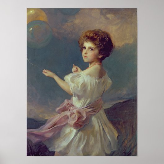 Meisje met ballonnen poster (Voorkant)