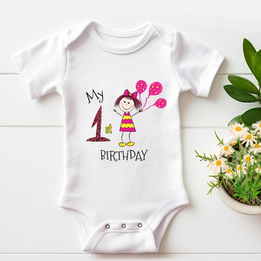 Meisje met ballonnen romper