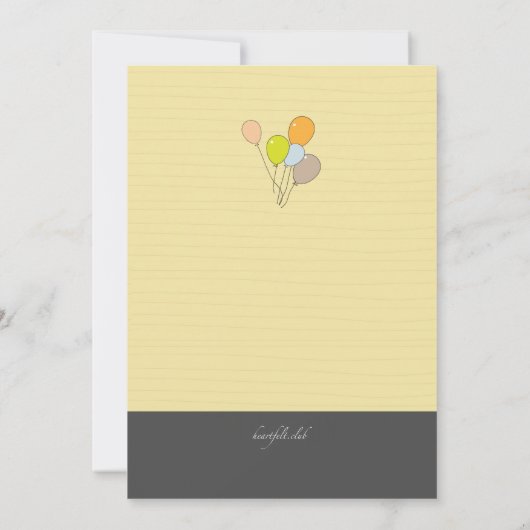 Meisje met ballonnen uitnodiging (Achterkant)