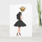 Meisje met ballonnen verjaardag kaart (Voorkant)