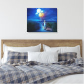 Meisje met ballonnetjes Pad Love Our Planet op Canvas Afdruk (Insitu (Slaapkamer))