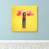 Meisje met ballonvaardig canvas afdruk (Insitu (Houten vloer))