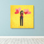 Meisje met ballonvaardig canvas afdruk (Insitu (Houten vloer))