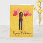 Meisje met ballonvaardig kaart (Gele Bloem)