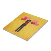 Meisje met ballonvaardig tegeltje (Zijkant)