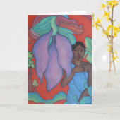 'Meisje met bananenblad' - Arman Manookian Kaart (Gele Bloem)