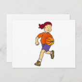 Meisje met Basketball spelen Briefkaart (Voorkant / Achterkant)