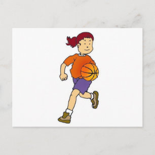 Meisje met Basketball spelen Briefkaart