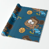 Meisje met Basketball spelen Cadeaupapier (Uitgerold)