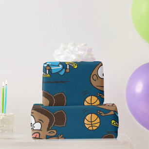 Meisje met Basketball spelen Cadeaupapier