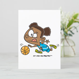 Meisje met Basketball spelen Kaart