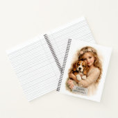 Meisje met beagle pup notitieboek (Binnen)